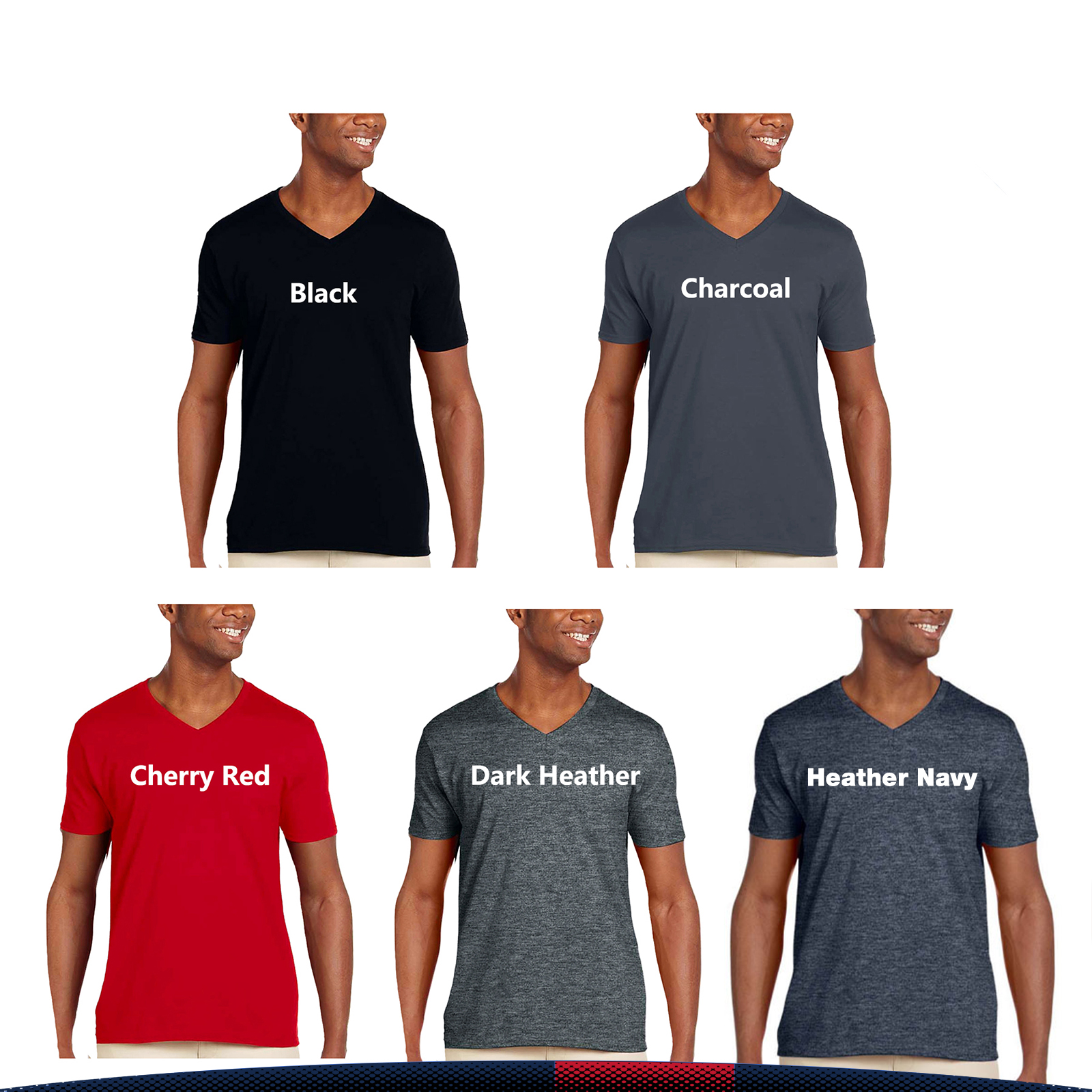 Gildan® 100% Cotton V-Neck T-shirts 5