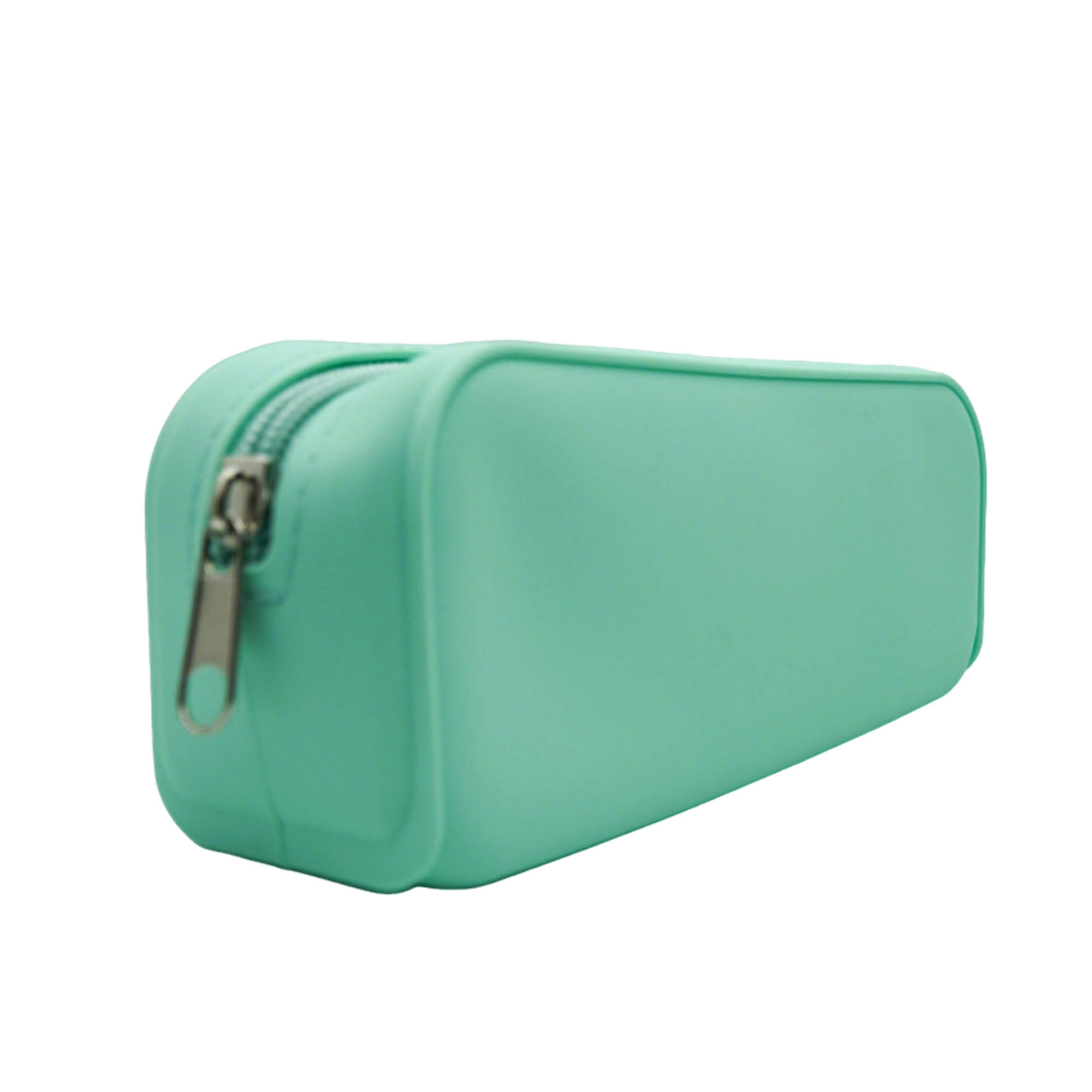 Silicone Square Stationery Pen Case With Metal Zipper 7.1" x 2.8" x 2" 1