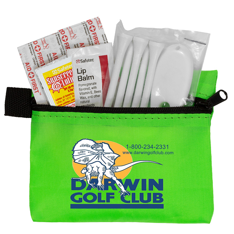 "DEL MONTE" 14 Piece Golf Kit Components inserted into Zipper Pack 14