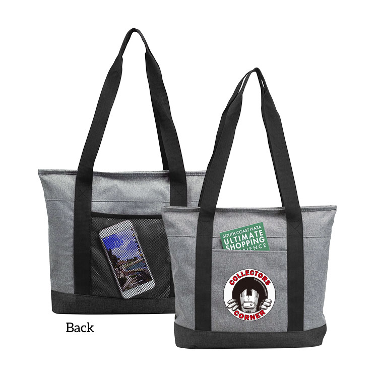300D polyester Heather Zippered Tote Bag 3