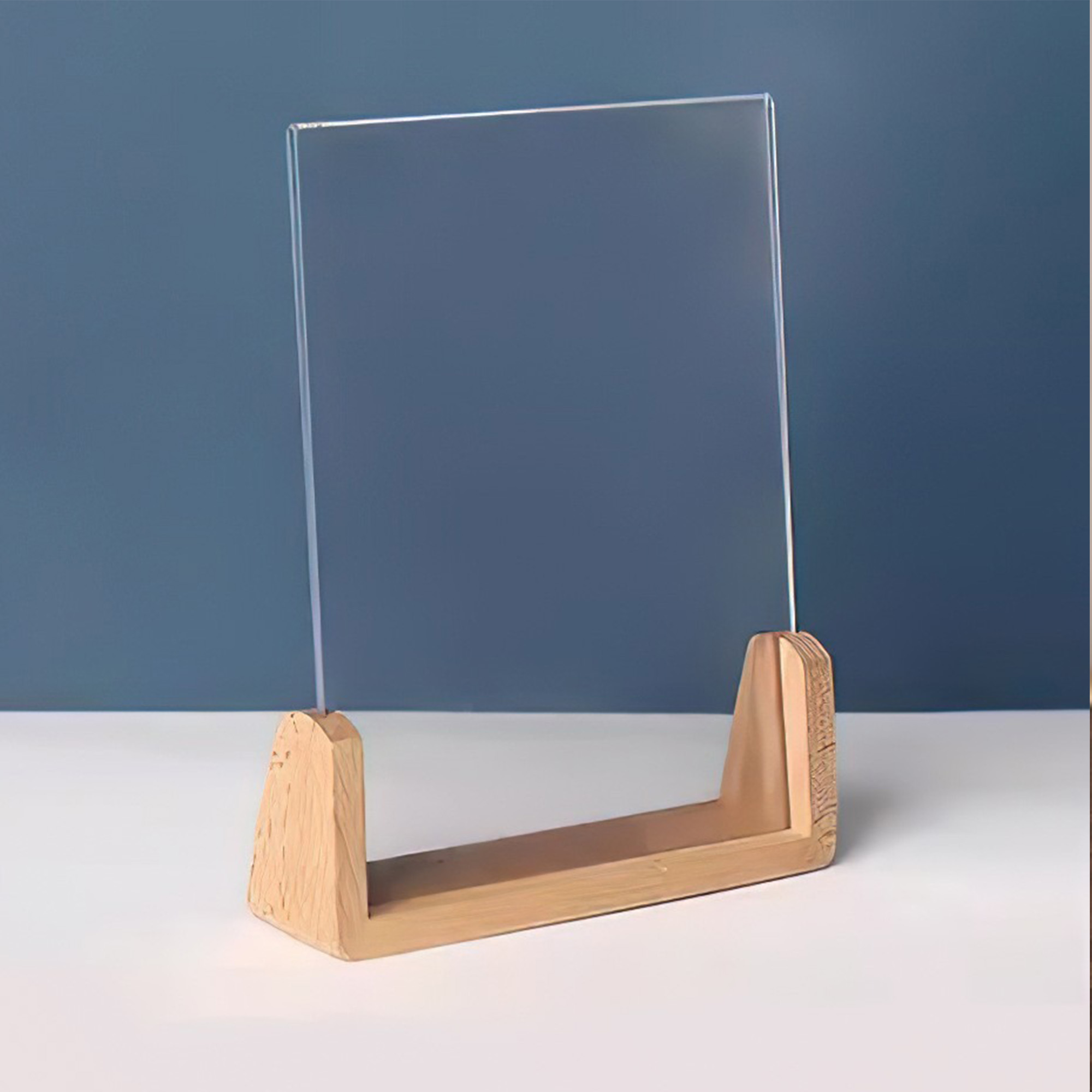 Picture Frame U-shaped Wood Base Acrylic Photo 2