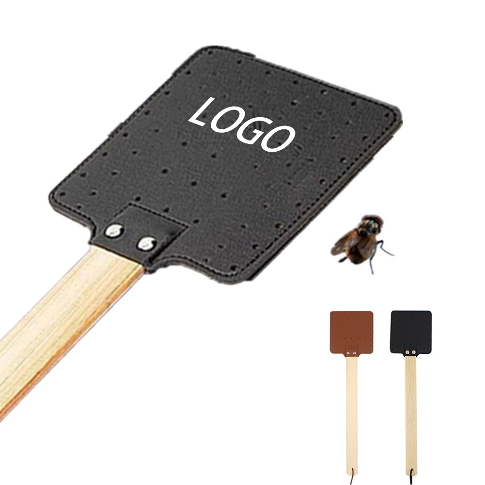 Leather Fly Swatter Mosquito Swatter With Wooden Handle 6