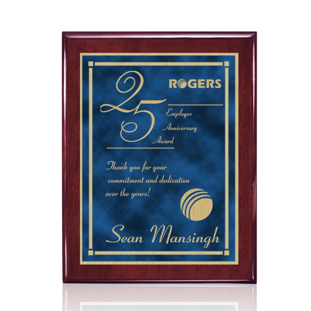 Oakleigh/Contempo Plaque - Rosewood/Blue 2