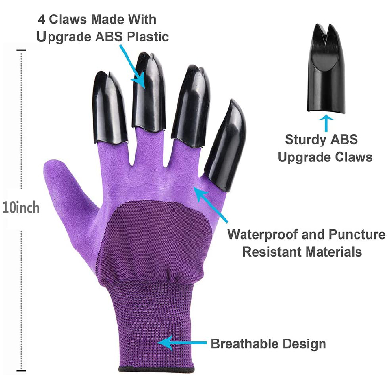 Waterproof and Breathable Planting Weeding Garden Gloves with Claws 4