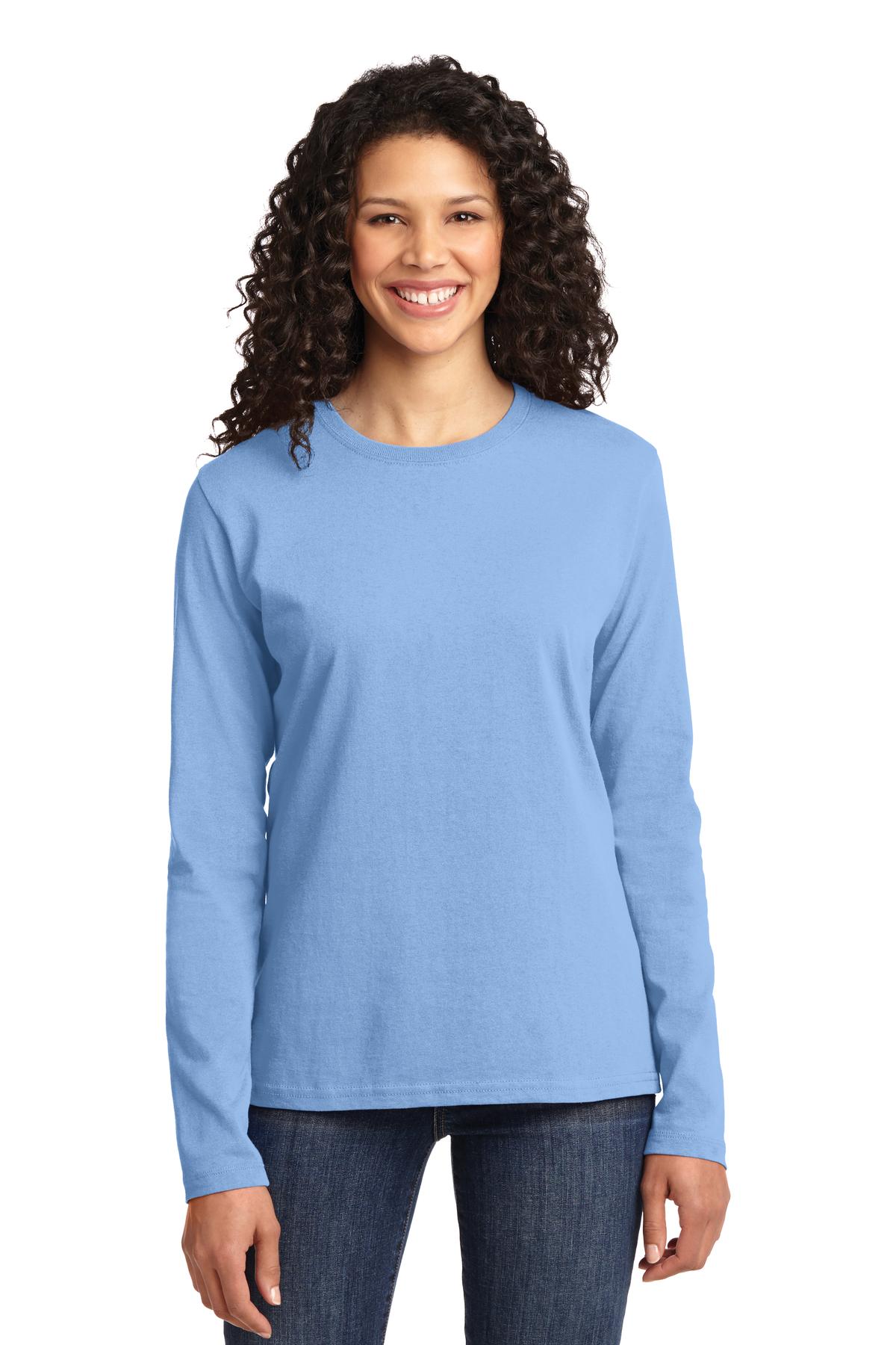 Port & Co Women's Long Sleeve Core Cotton Tee. LPC54LS 114