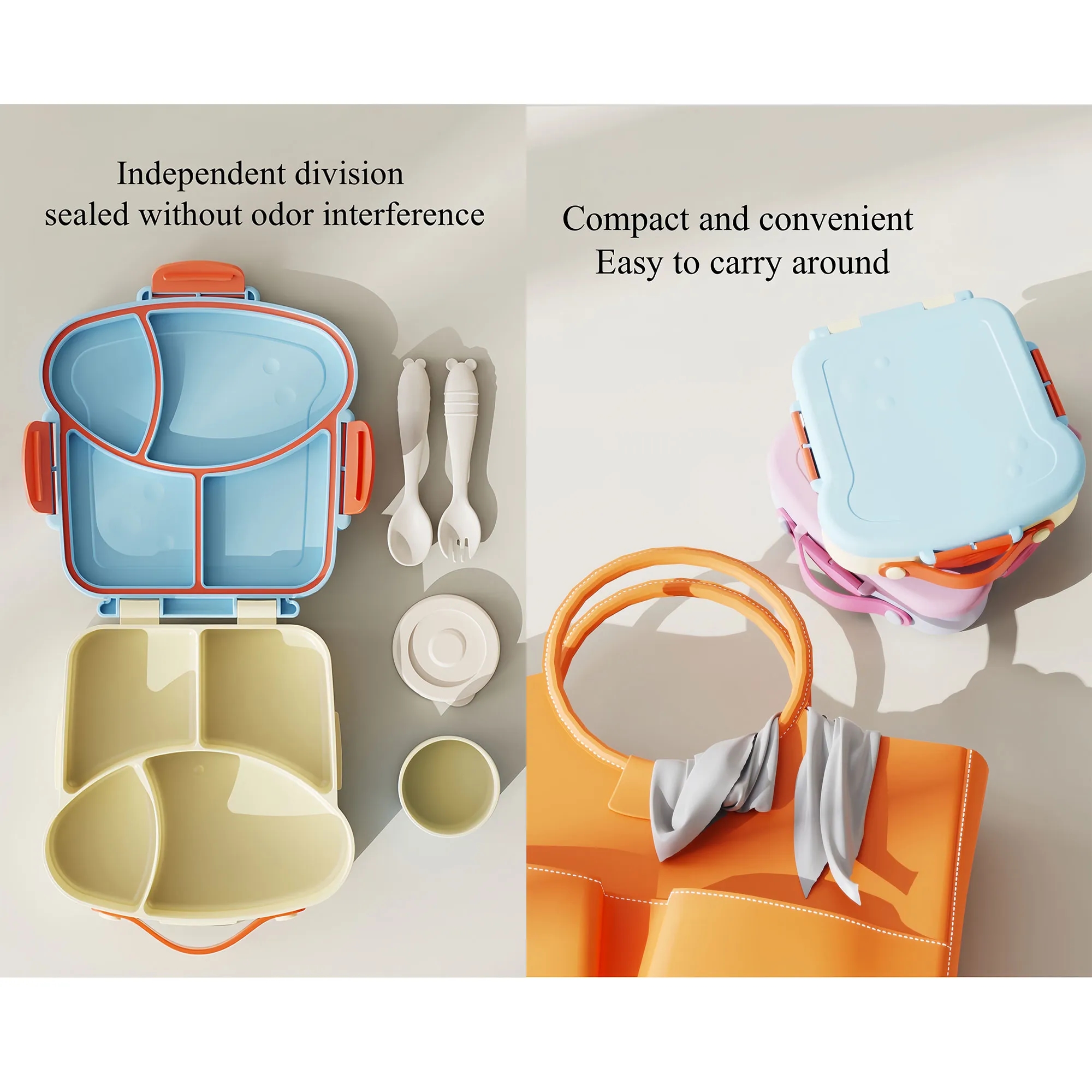 Non-Spill Kids' Lunch Container With Divided Sections 2