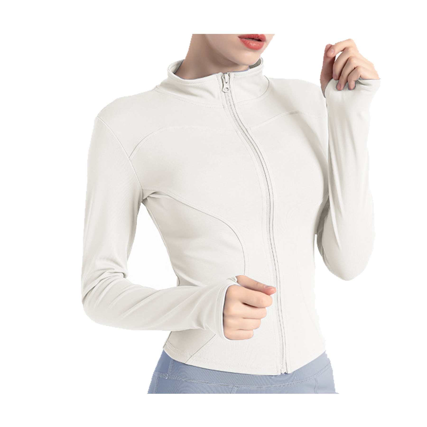 Women Lightweight Full Zip Slim Fit Yoga Sportwear 10