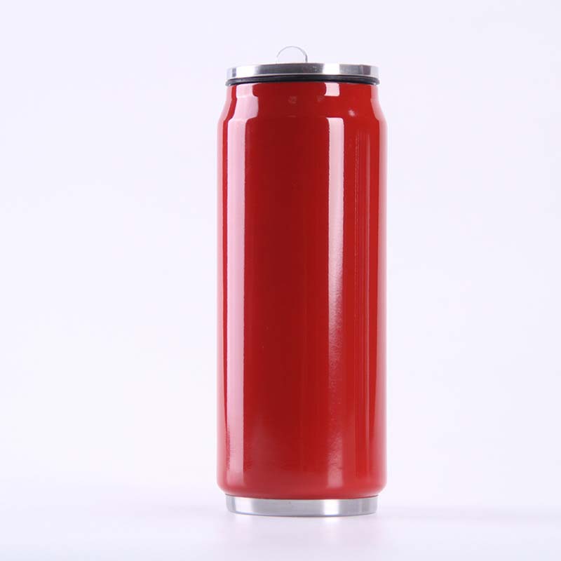 16 Oz Double Wall Insulated Travel Mug In Can Shape Tumbler w/ straw 5