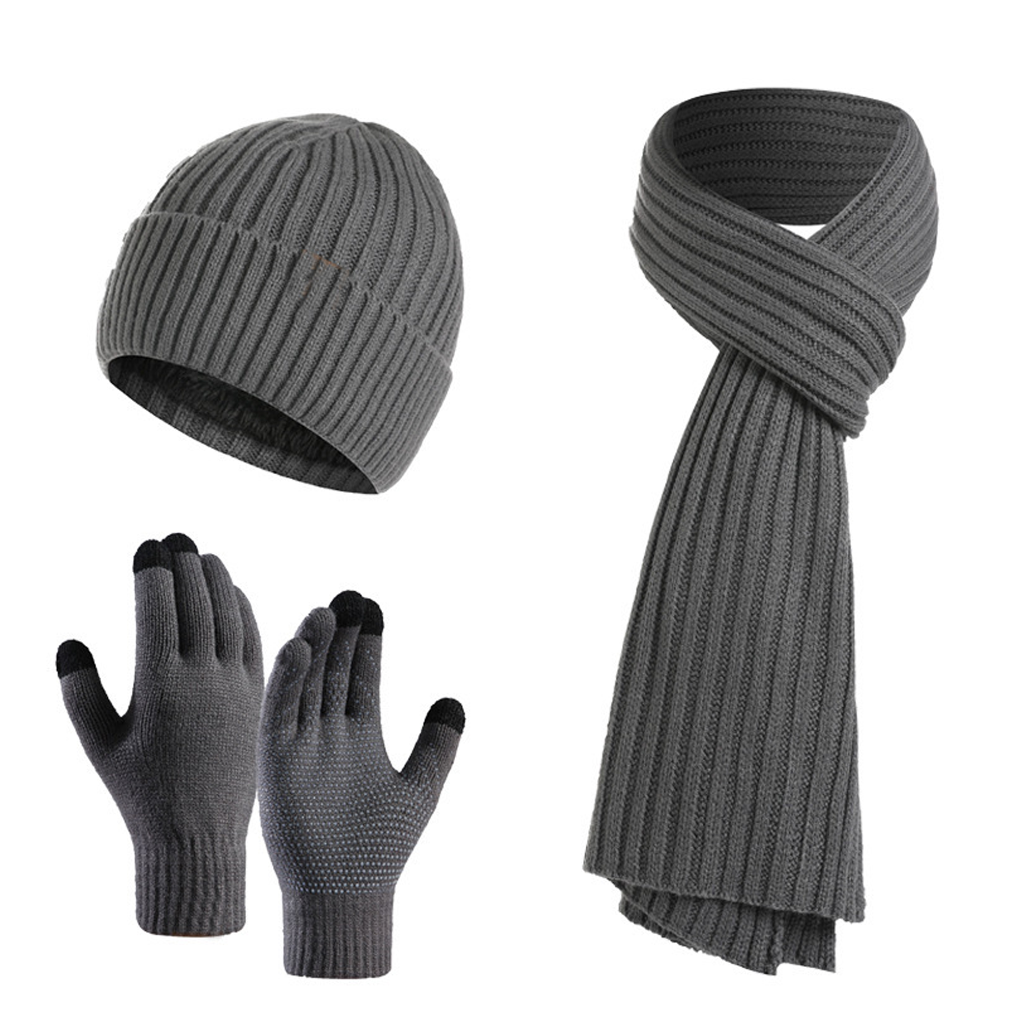 MOQ20 Winter Three-Piece Gloves, Hat, And Scarf Set 2