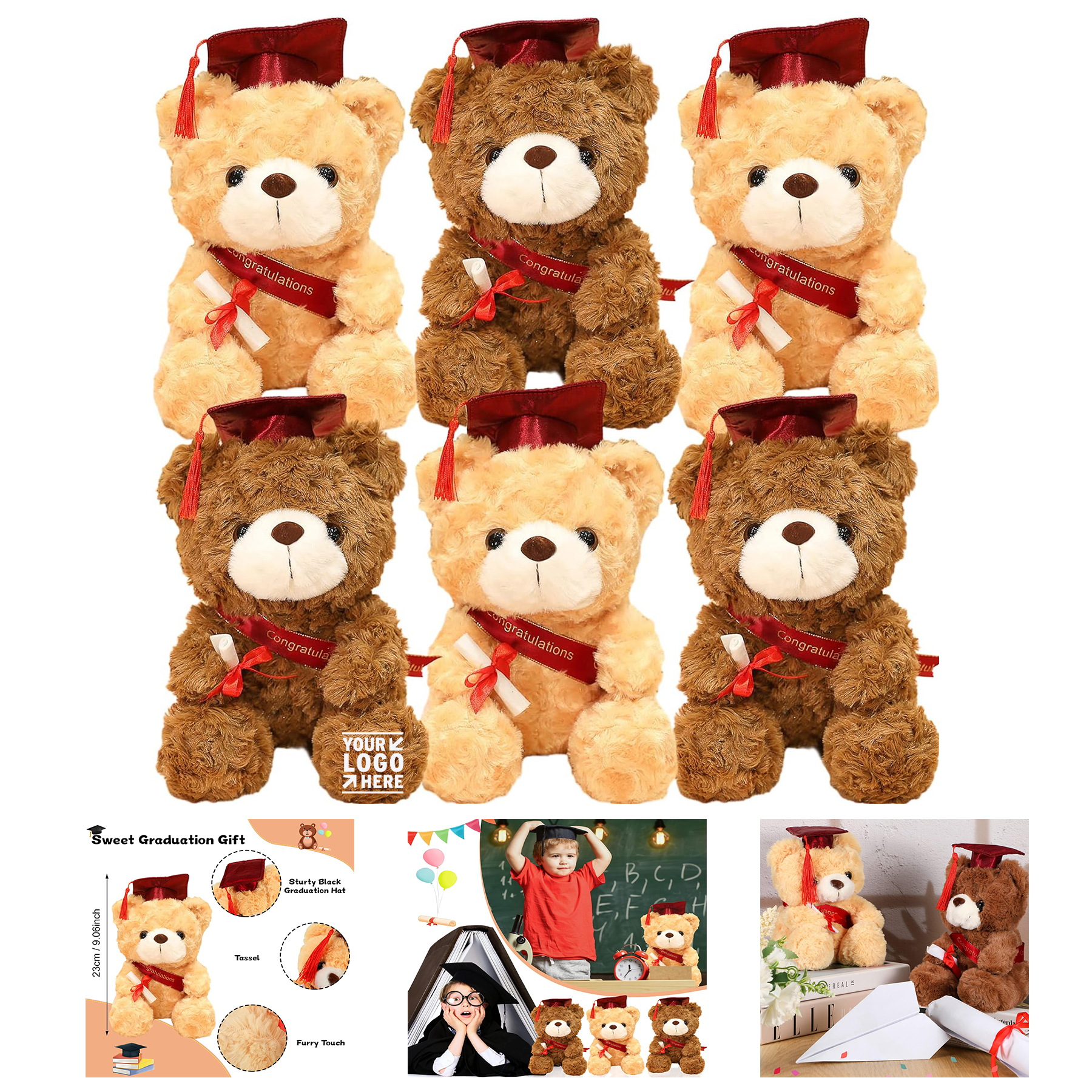Graduation Plush Stuffed Toy Bear