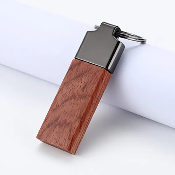 Engraved Belmont Wood Key Chain 3