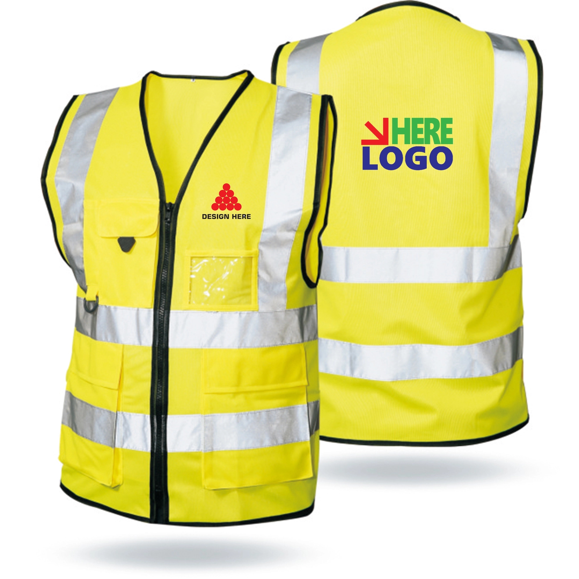 Reflective Safety Vests with Pockets and Zipper 4
