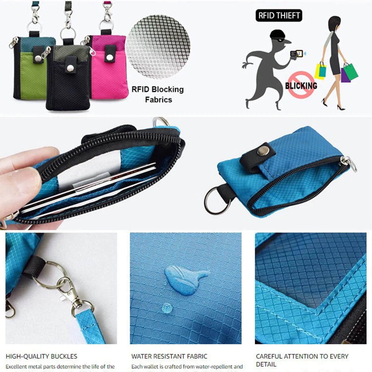 RFID Blocking Small Wallet with ID Window 4