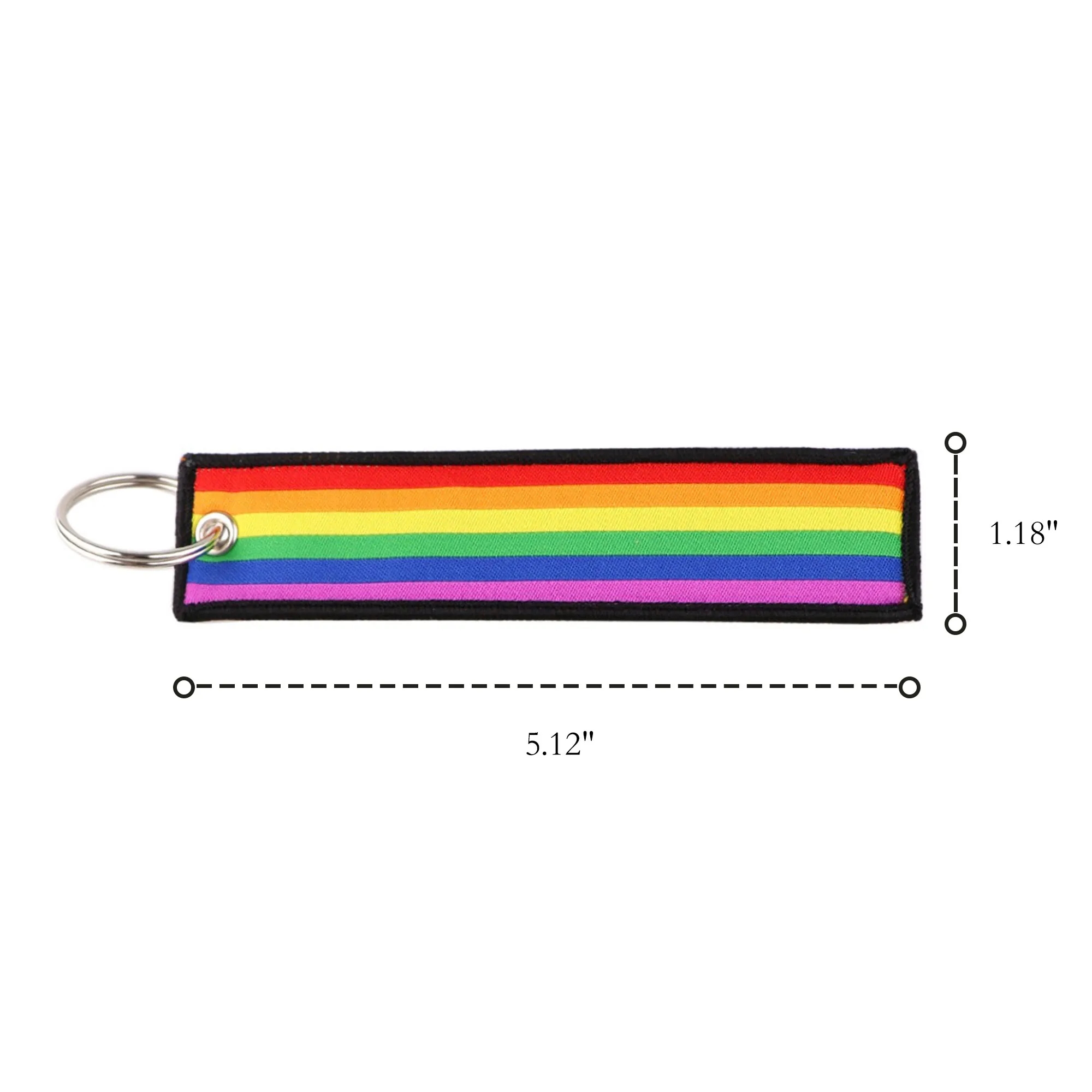 Rainbow Motorcycle Embroidery Keytag 8