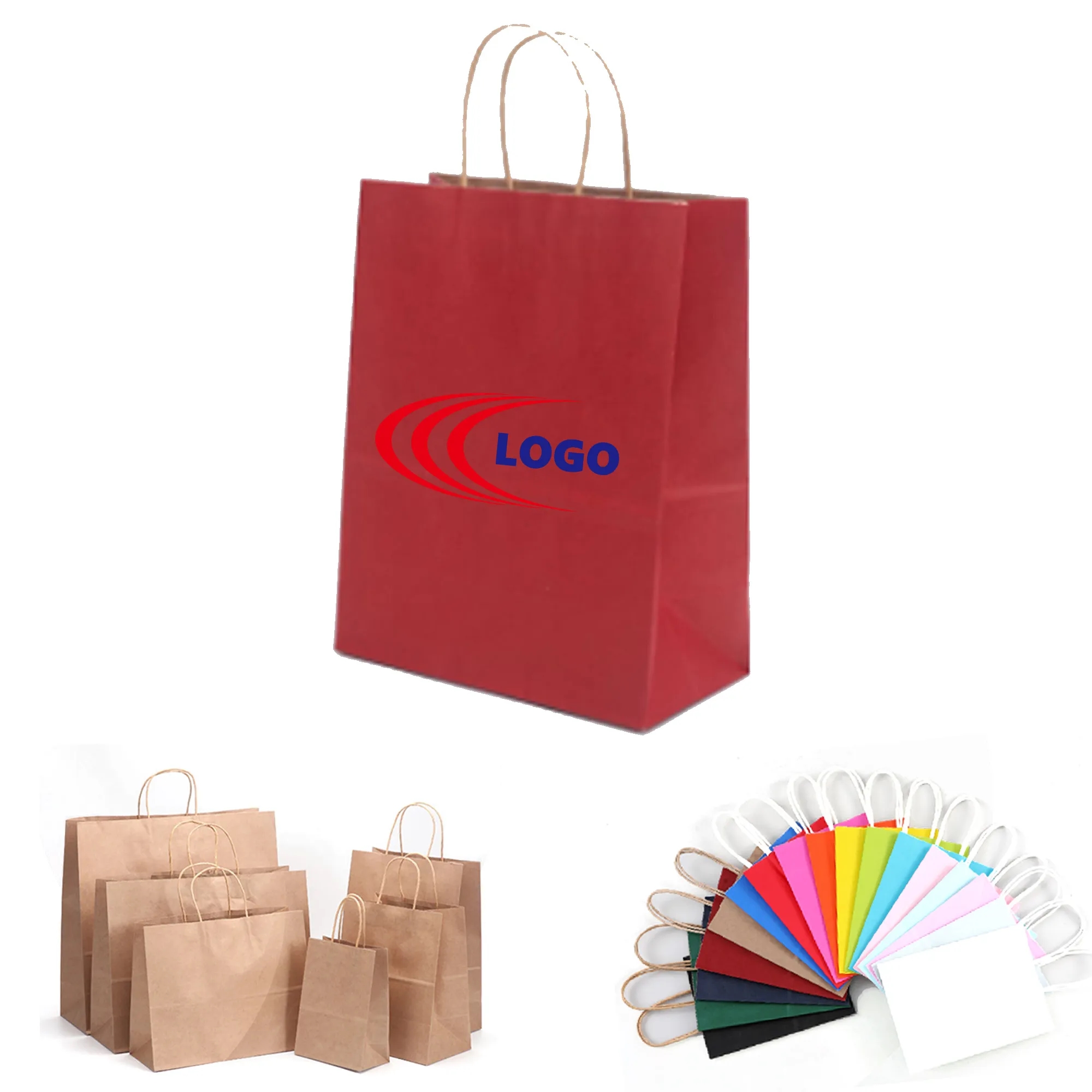MOQ 50pcs Kraft Shopping Gift Tote Bag 2