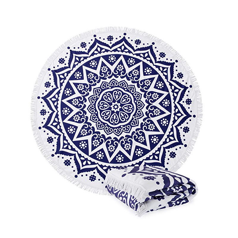 60'' Round Fringed Beach Towel 2