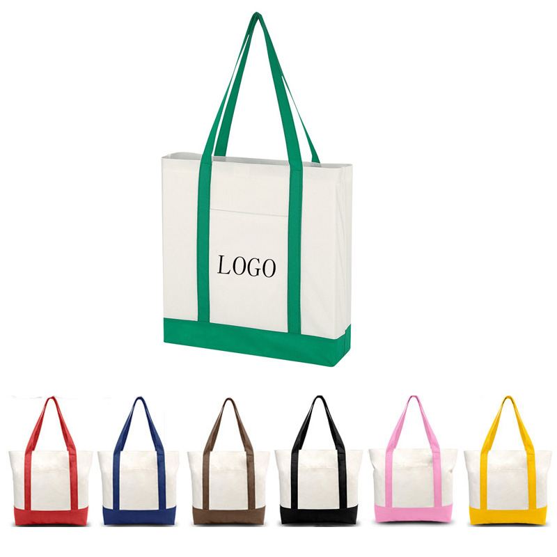 12 oz Canvas Tote Bag W/ Front Pocket 1