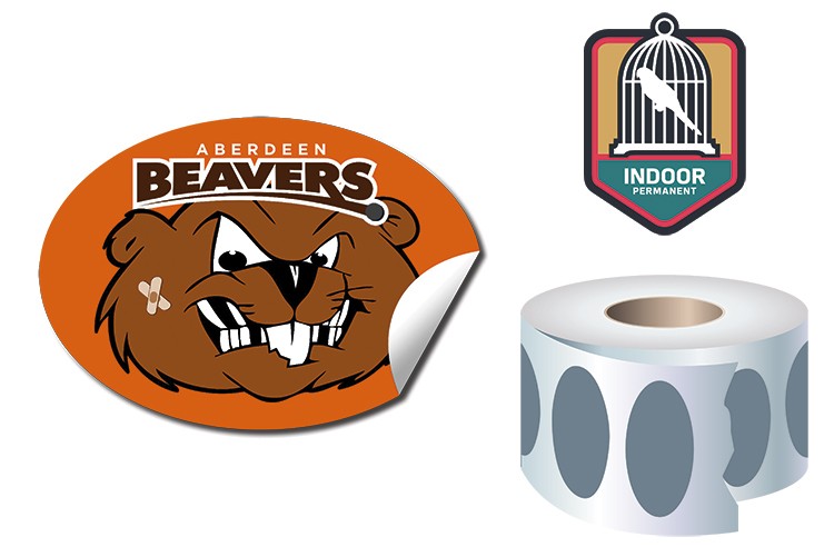 Roll Stickers / Decal - Indoor Permanent - 4.25x3 Oval Shape 2