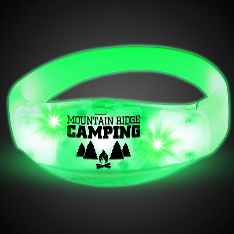 Sound Activated Green LED Stretchy Bangle Bracelets(Pad Print)