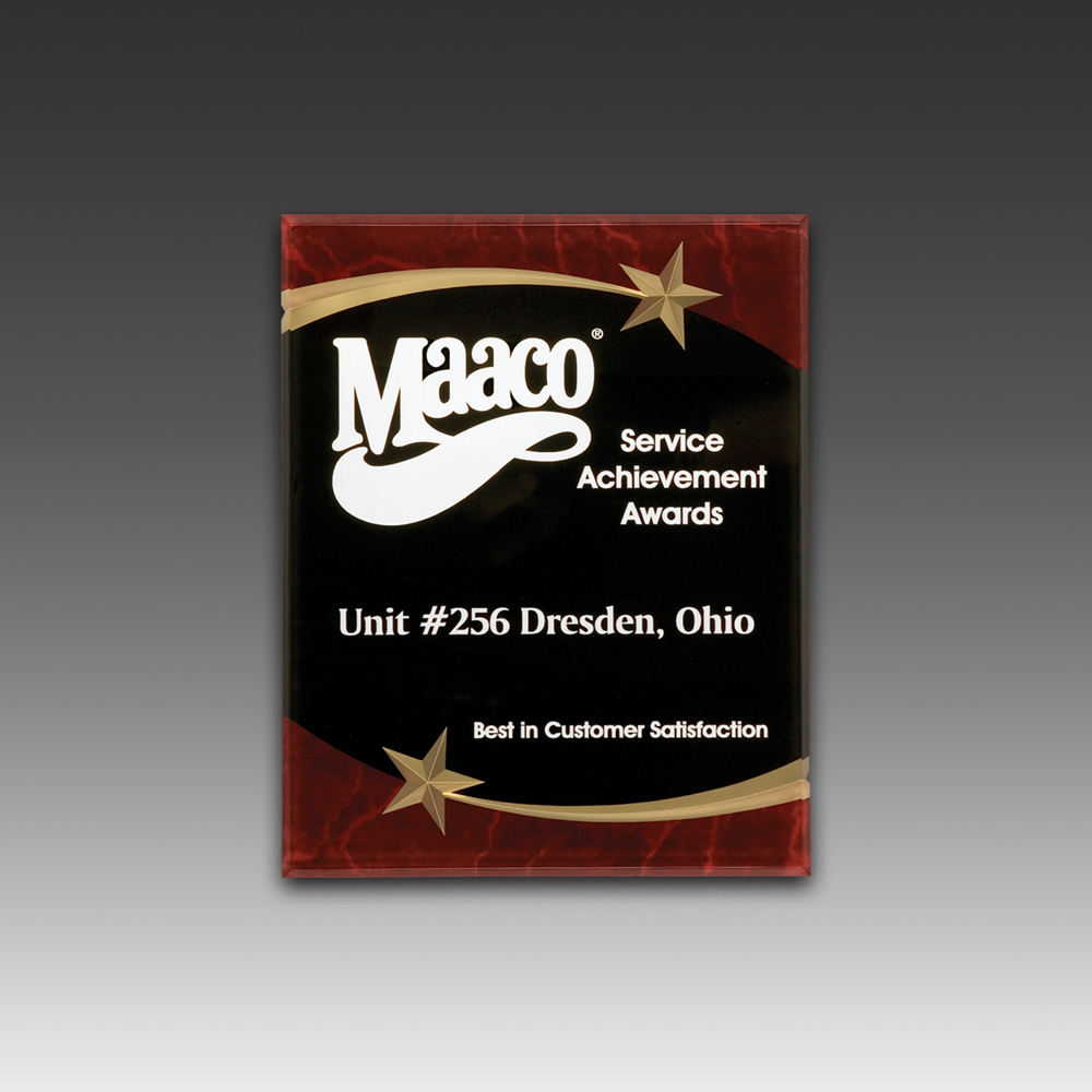 Original Carved Star Plaque w/Marble Graphic (8"x10"x3/8") 1