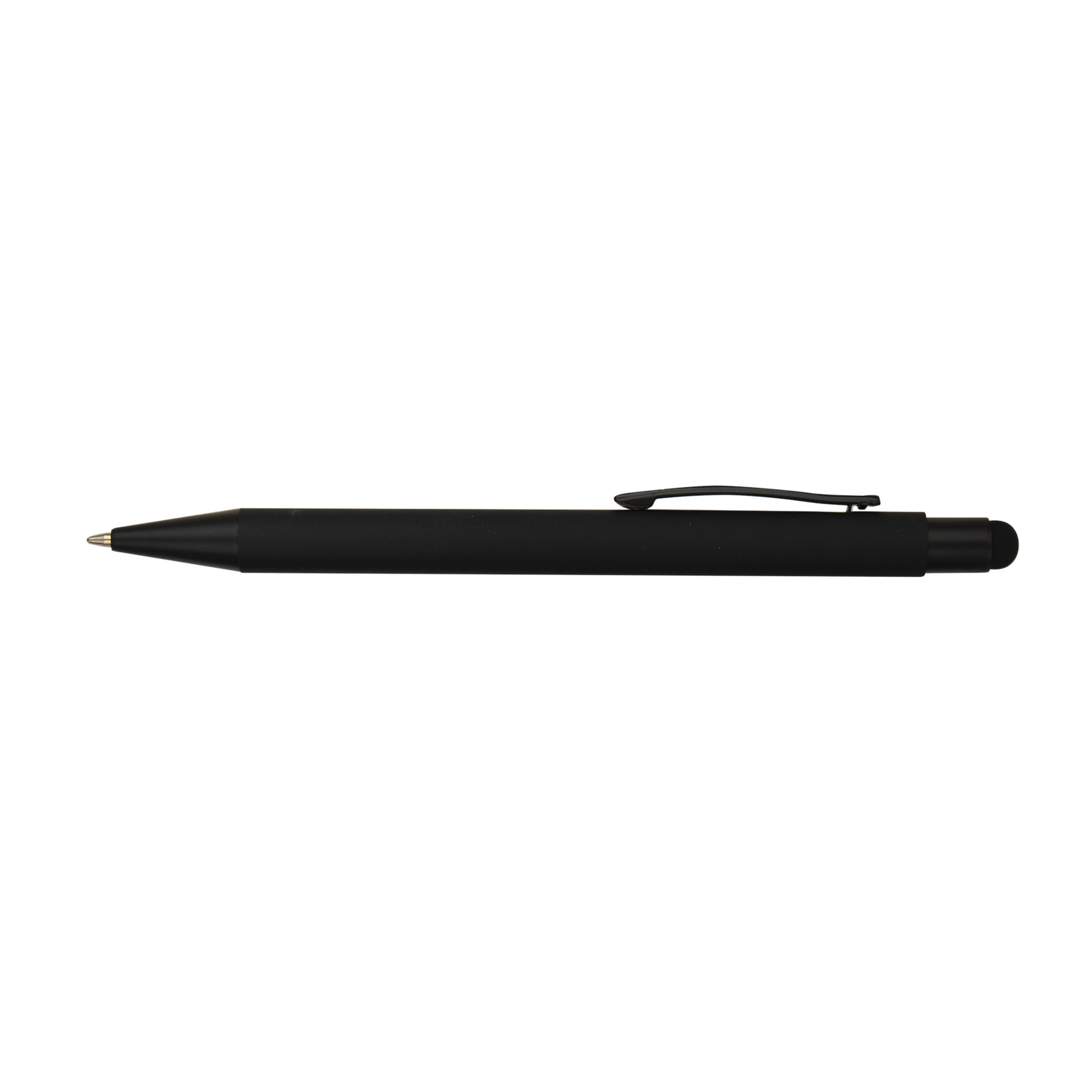 Soft Rubber Click Metal Ballpoint Pen w/Stylus & Chrome 8