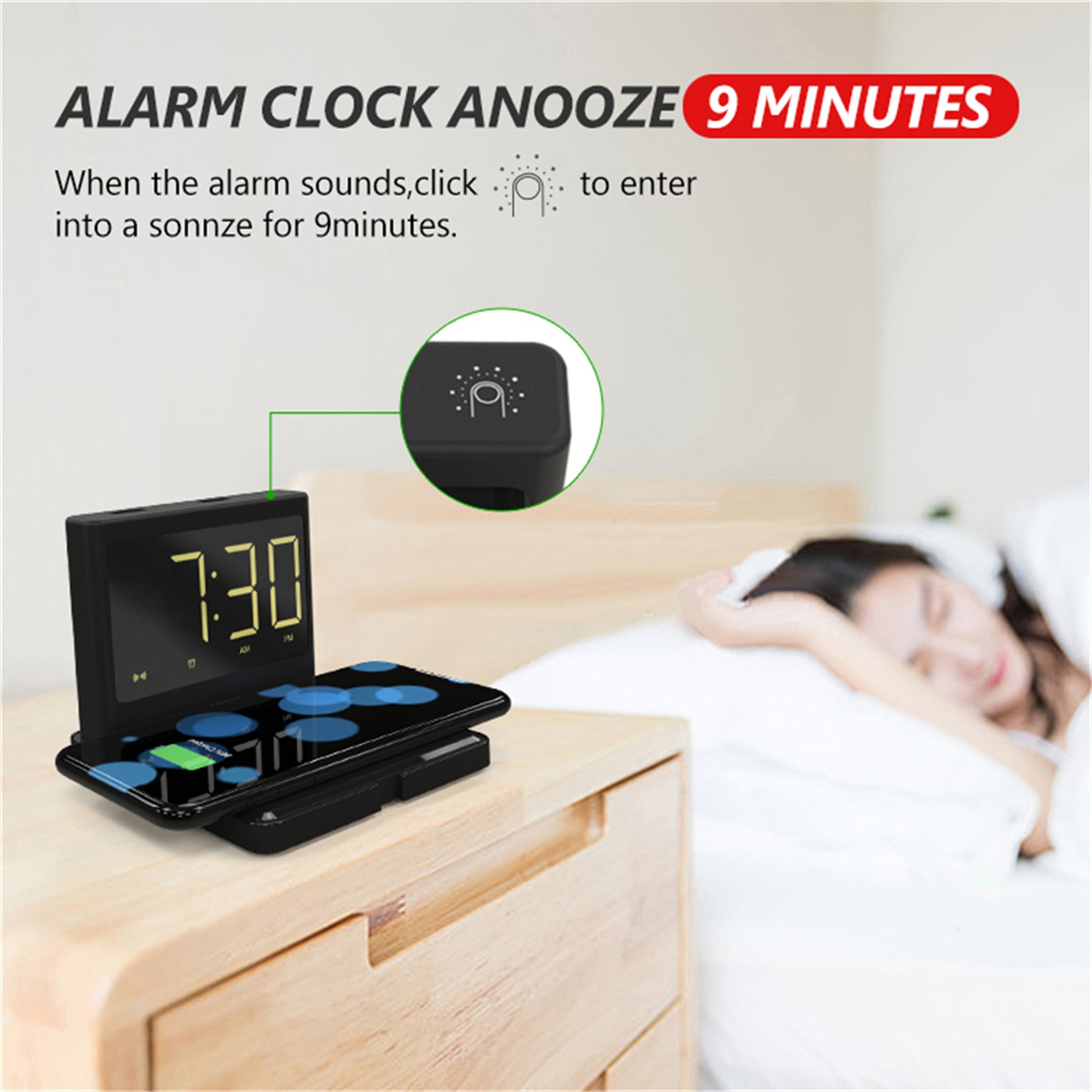 15W Wireless Charger With Clock 2