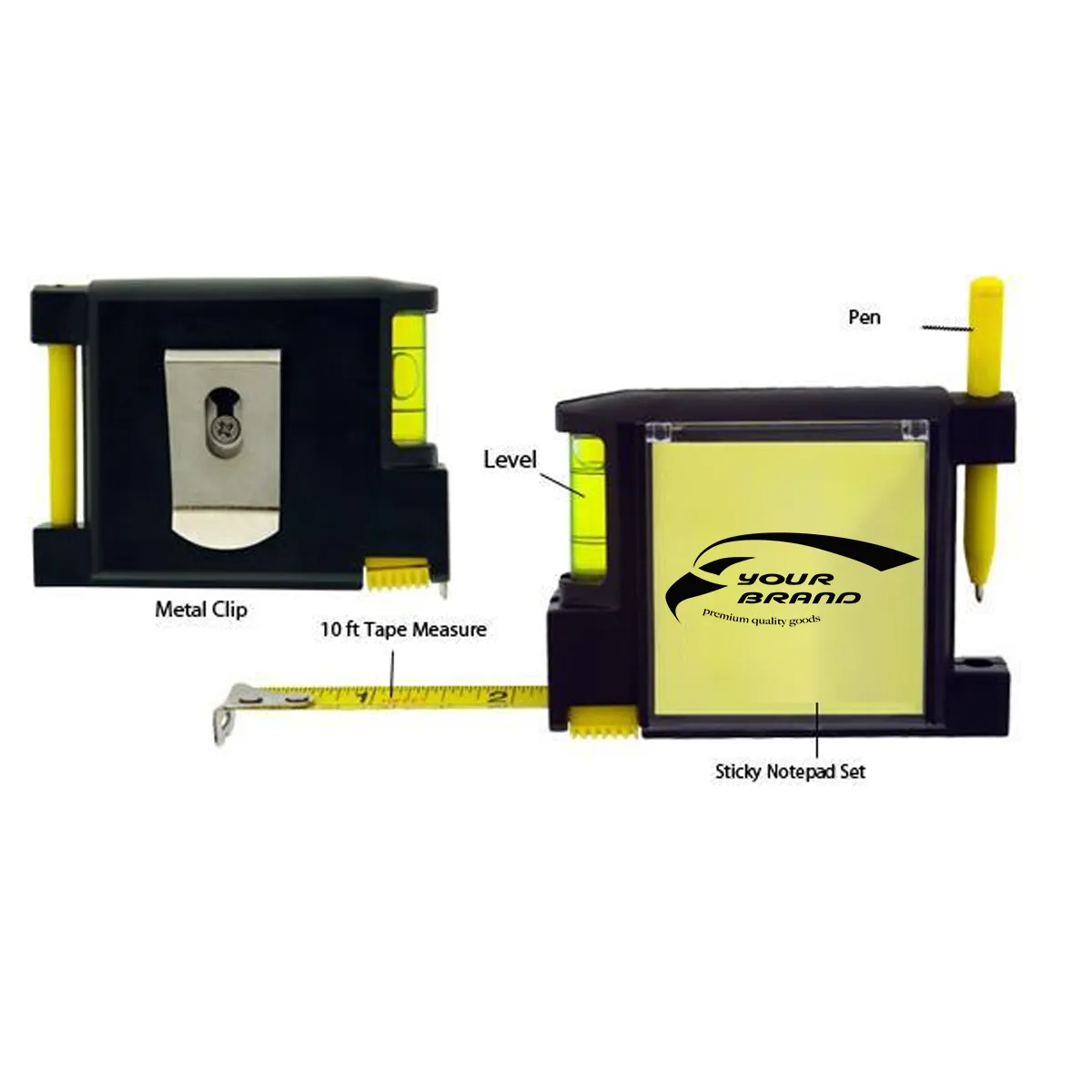 Steel Tape Measure with Spirit Level Note Memo Pad And Pen 7