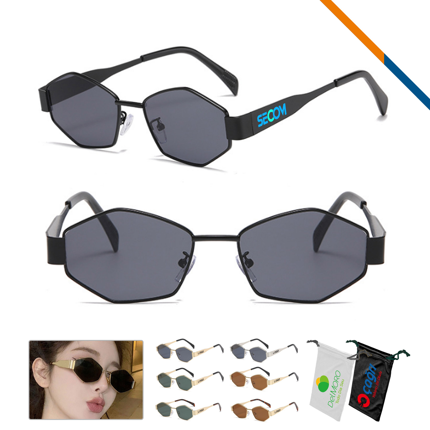 Chia Metal Hexagon Shaped Sunglasses 4