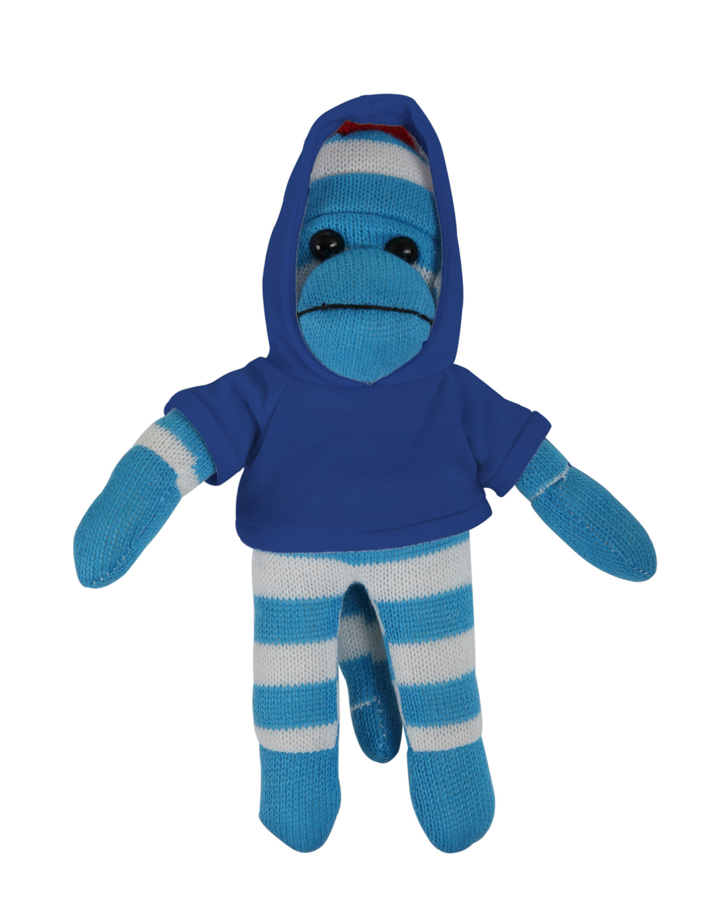 soft plush Blue Sock Monkey with hoodie 1