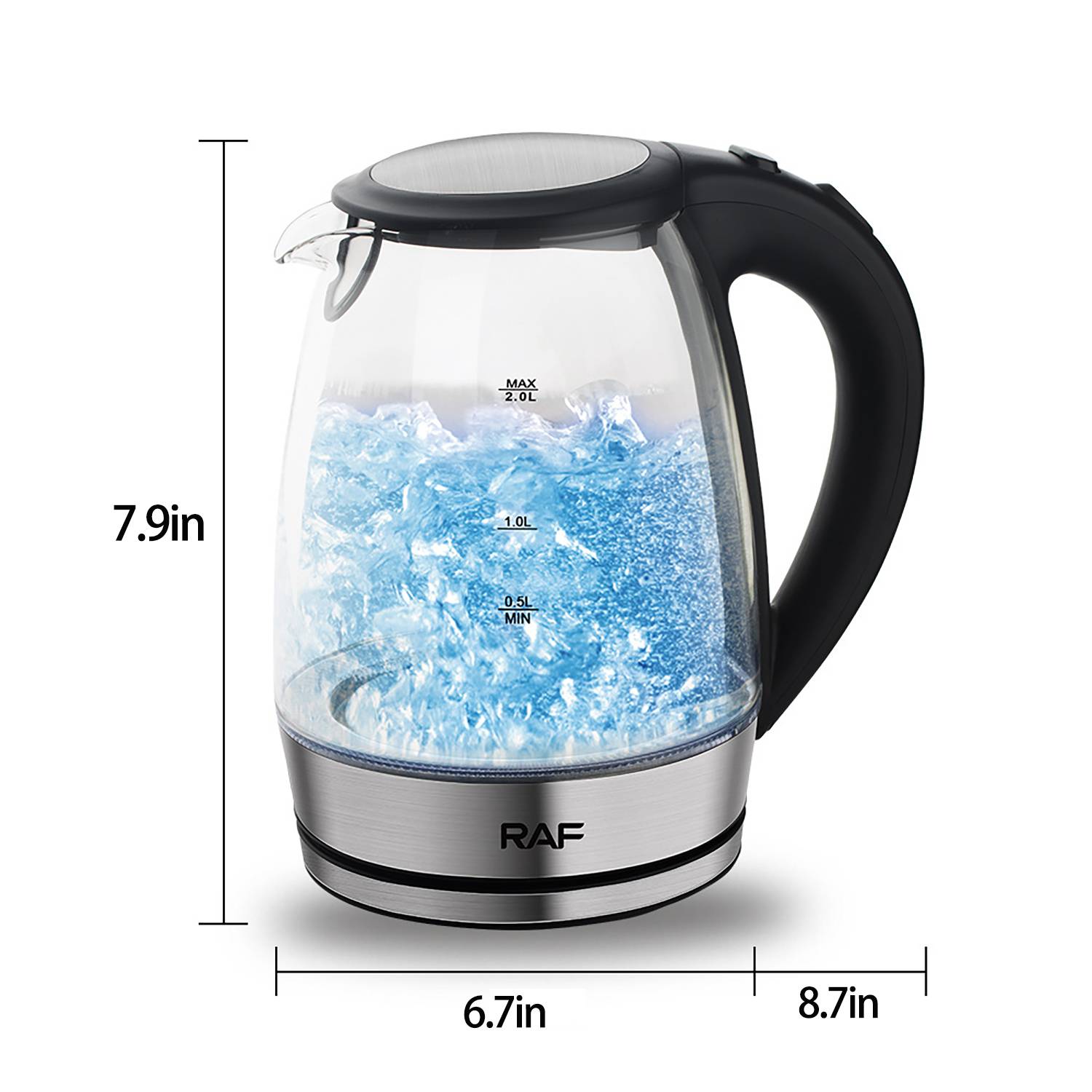 70Oz Glass Blue Light Electric Kettle W/ Auto Shut-Off 2