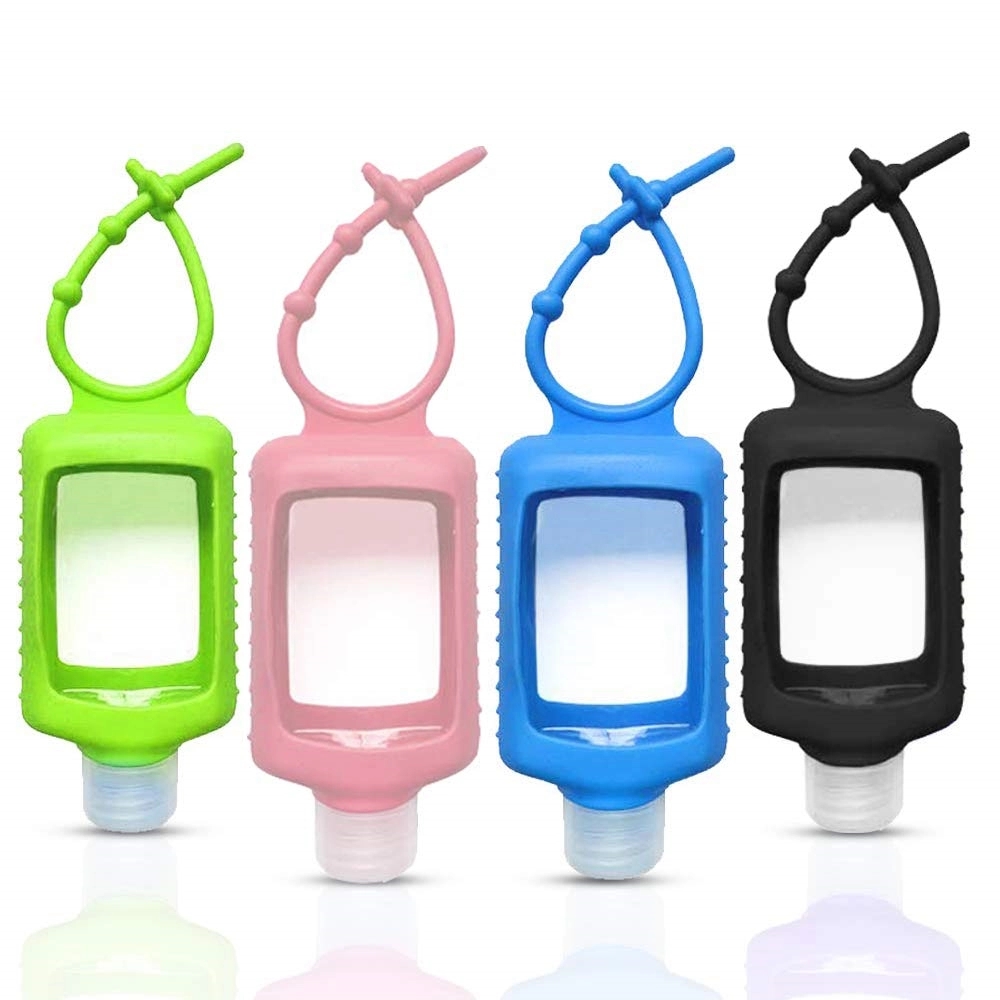 2 Oz. Silicone Sleeve Keychain Holder With Hand Sanitizer 1