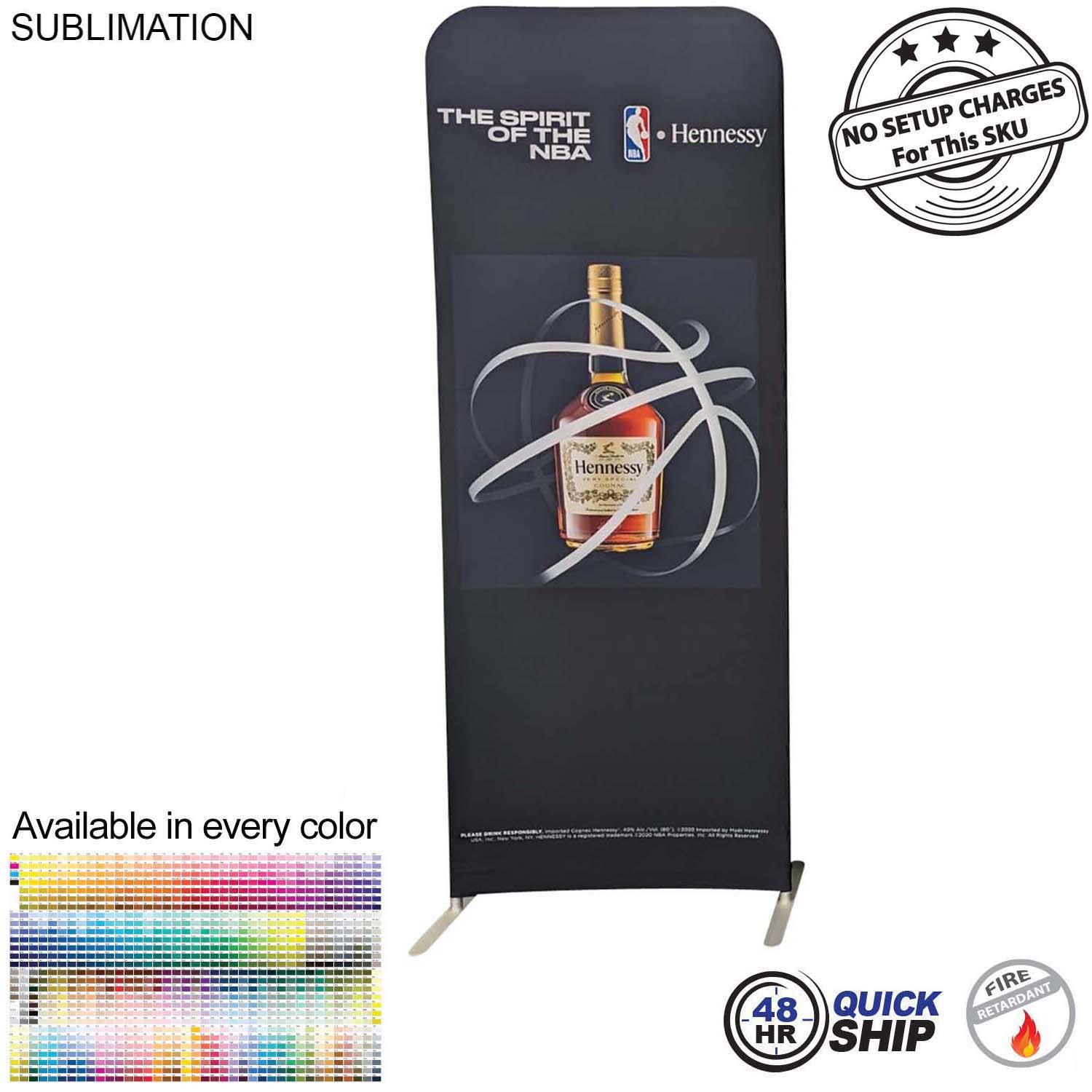 48Hr Quick Ship -3'W x 96"H EuroFit Tension Fabric Banner Display Kit, Graphics Double Sided 35