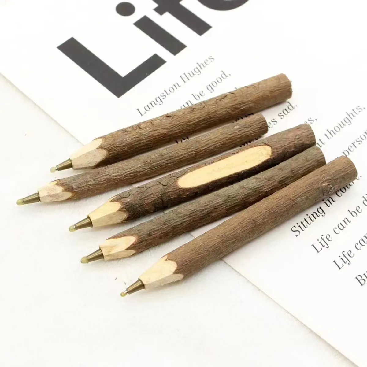Disposable Creative Original Ecological Wooden Ballpoint Pen 5