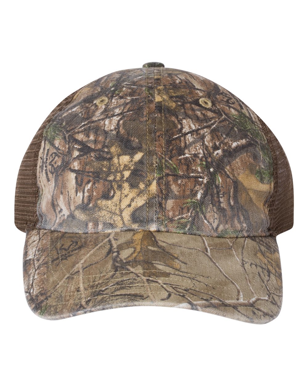 Garment Washed Printed Trucker Cap - 111P 18