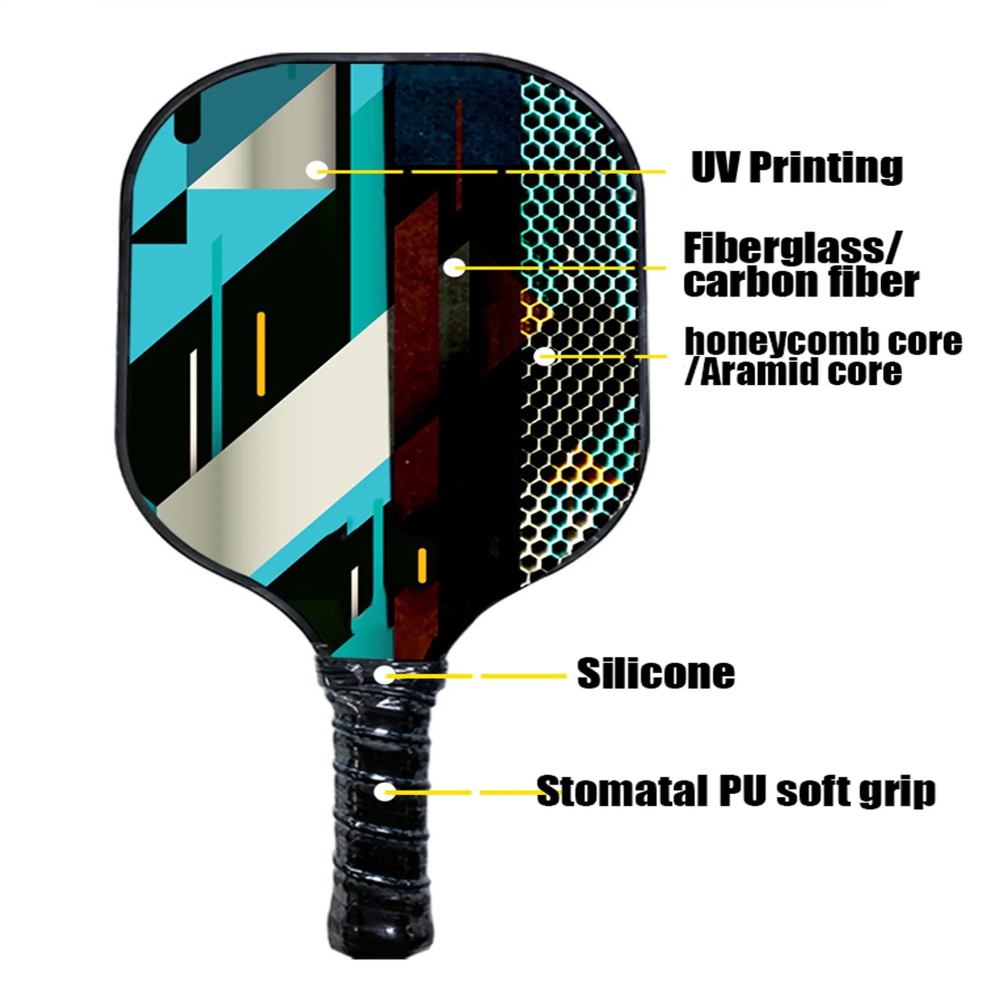 Fiberglass/Carbon Fiber/Wooden Pickleball Racket Paddle 8