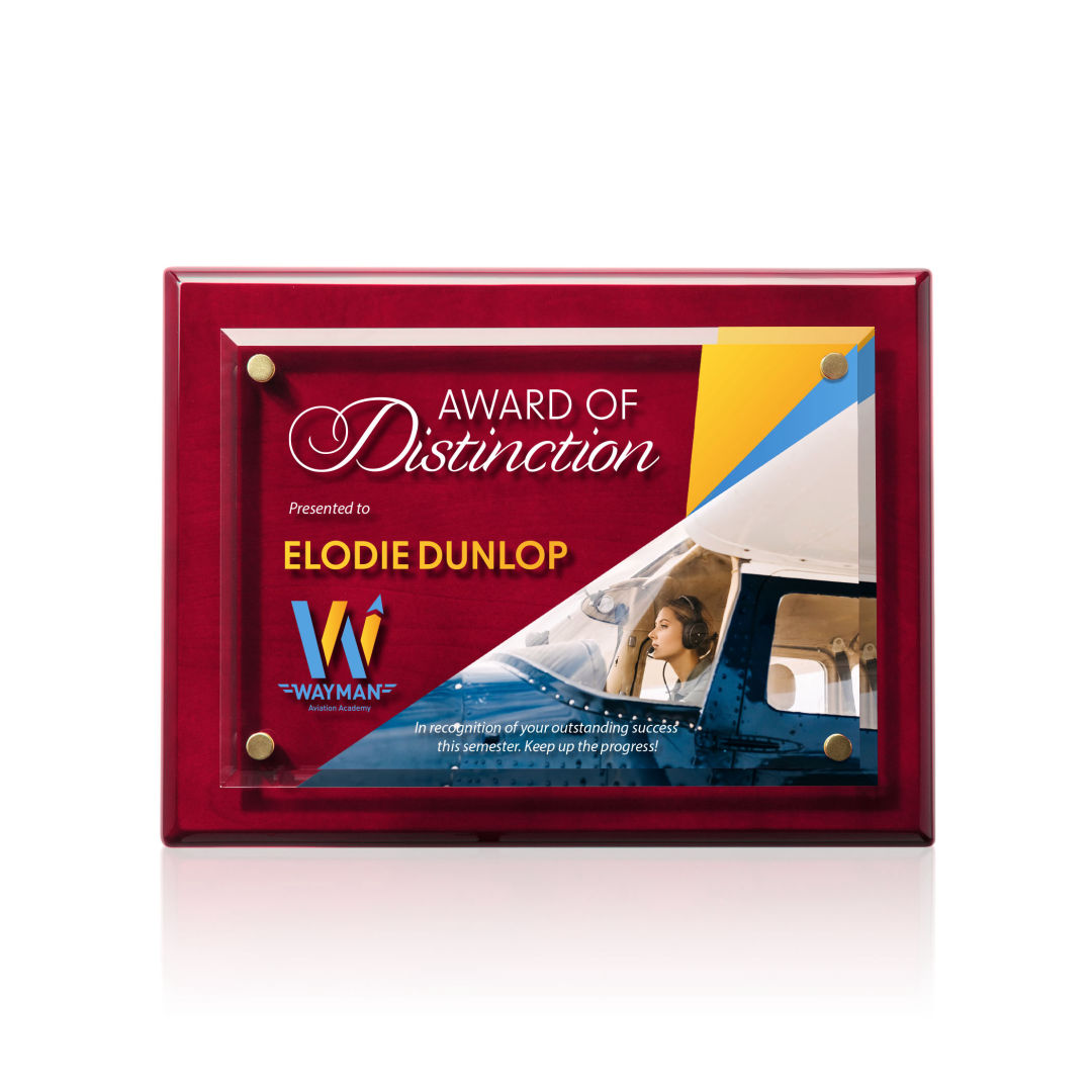 Caledon VividPrint™ Plaque - Rosewood/Gold 11