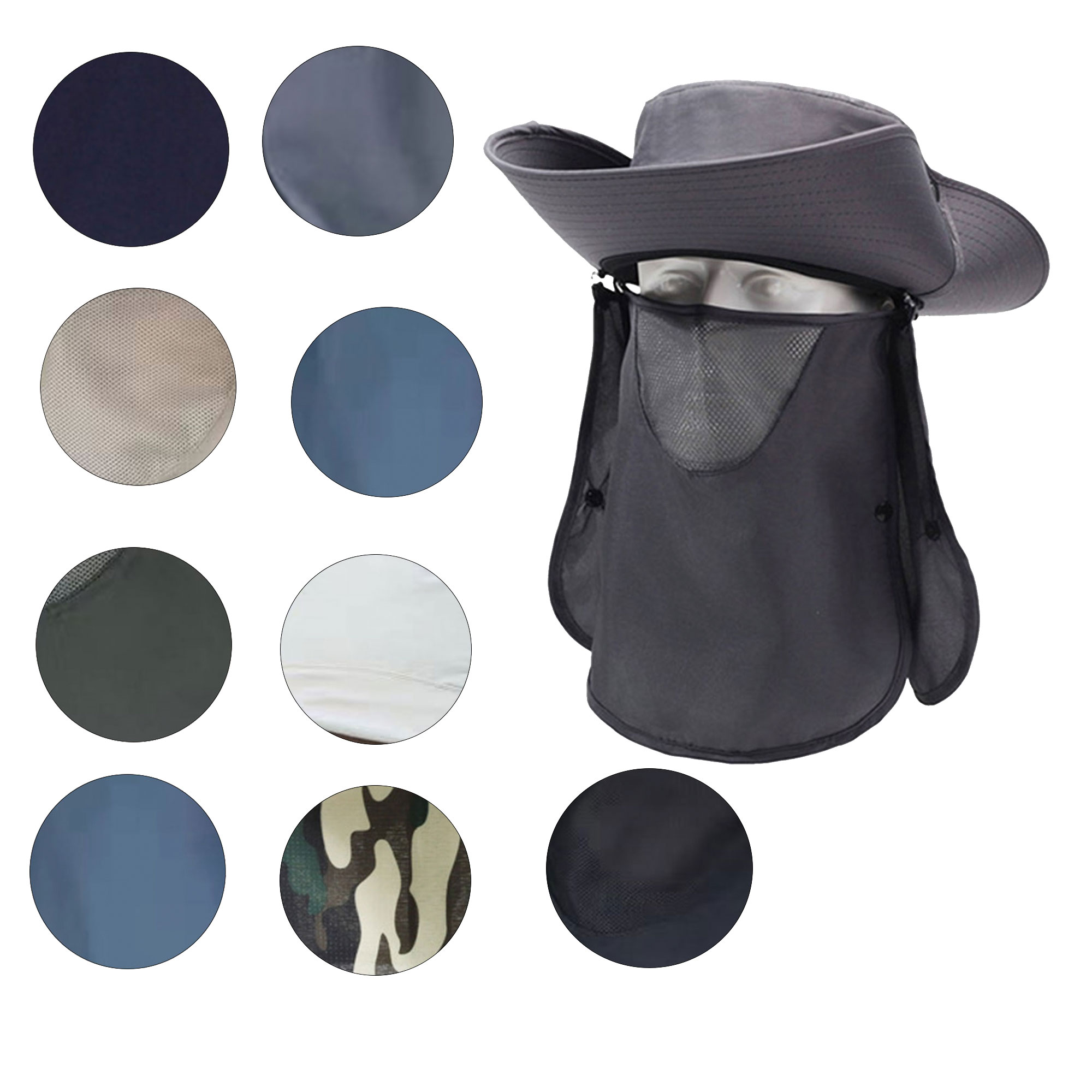 Outdoor Hat with Removable Sun Protection Face Shield 2