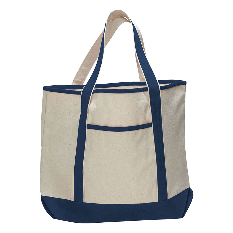 12 oz Cotton Canvas Boat Tote Bag -13.5"W x 16"H x 5D 8