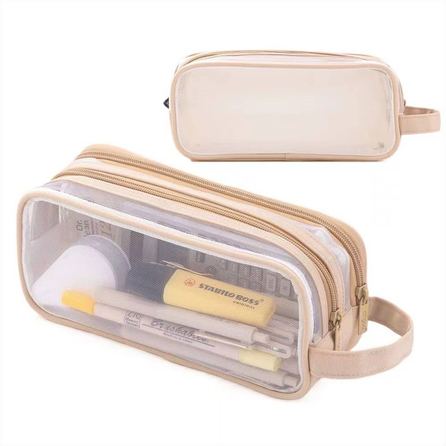 Clear Multifunctional Pencil Case with Compartments 7