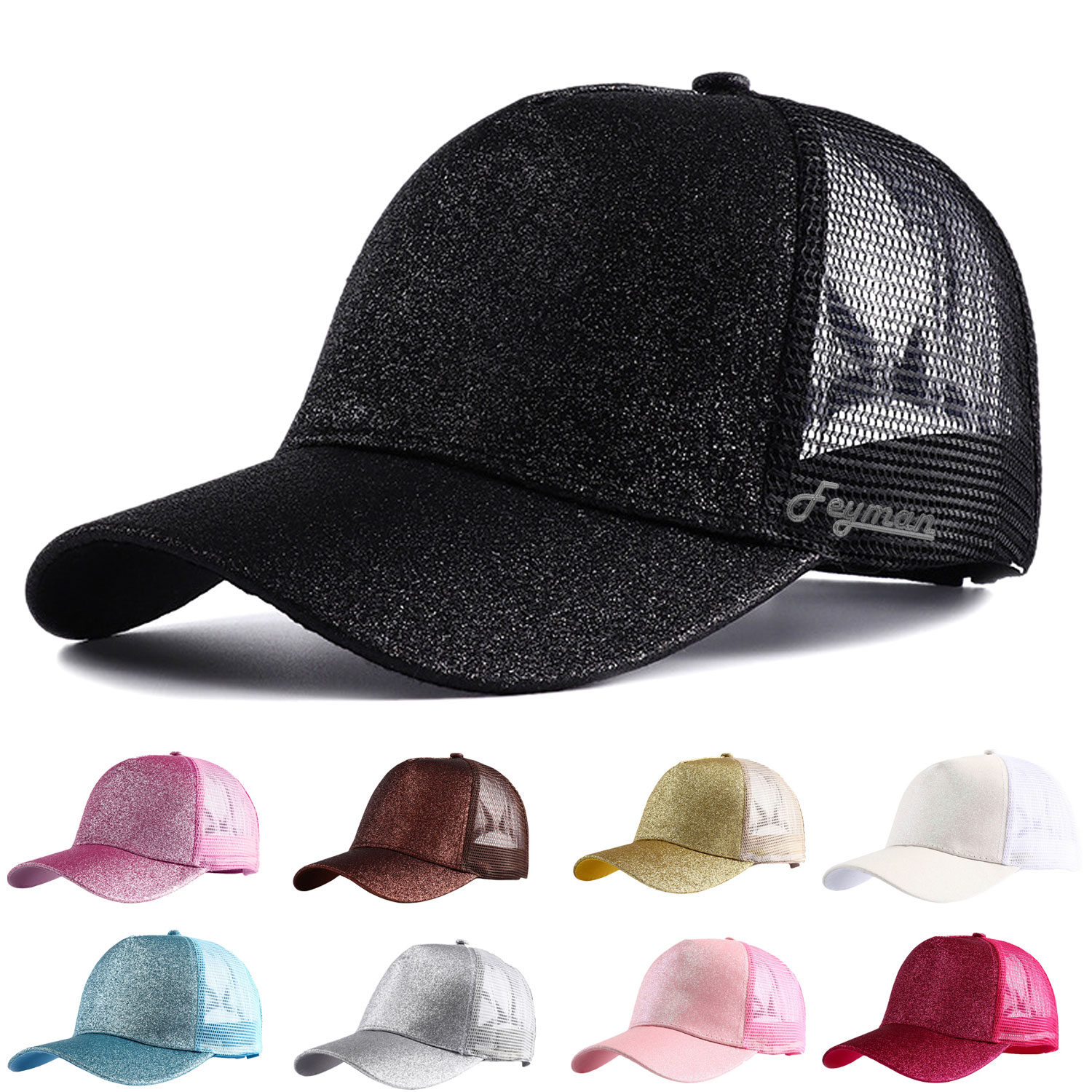 Summer Fashion Sequin Mesh Baseball Cap 5