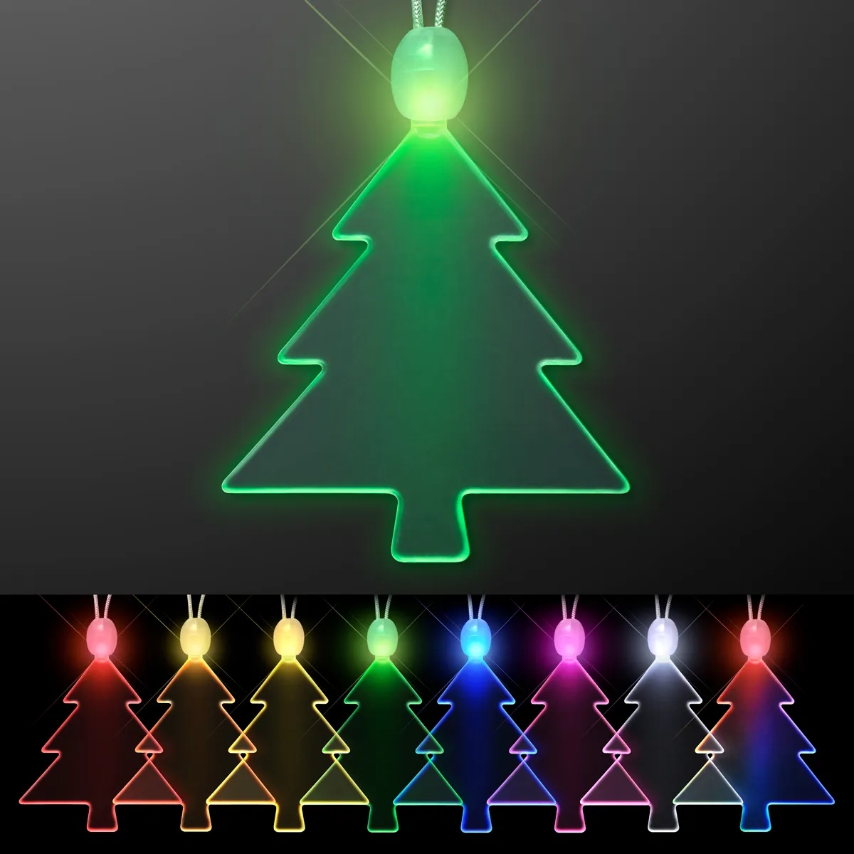 Acrylic Christmas Tree Shape Necklace with LED 9