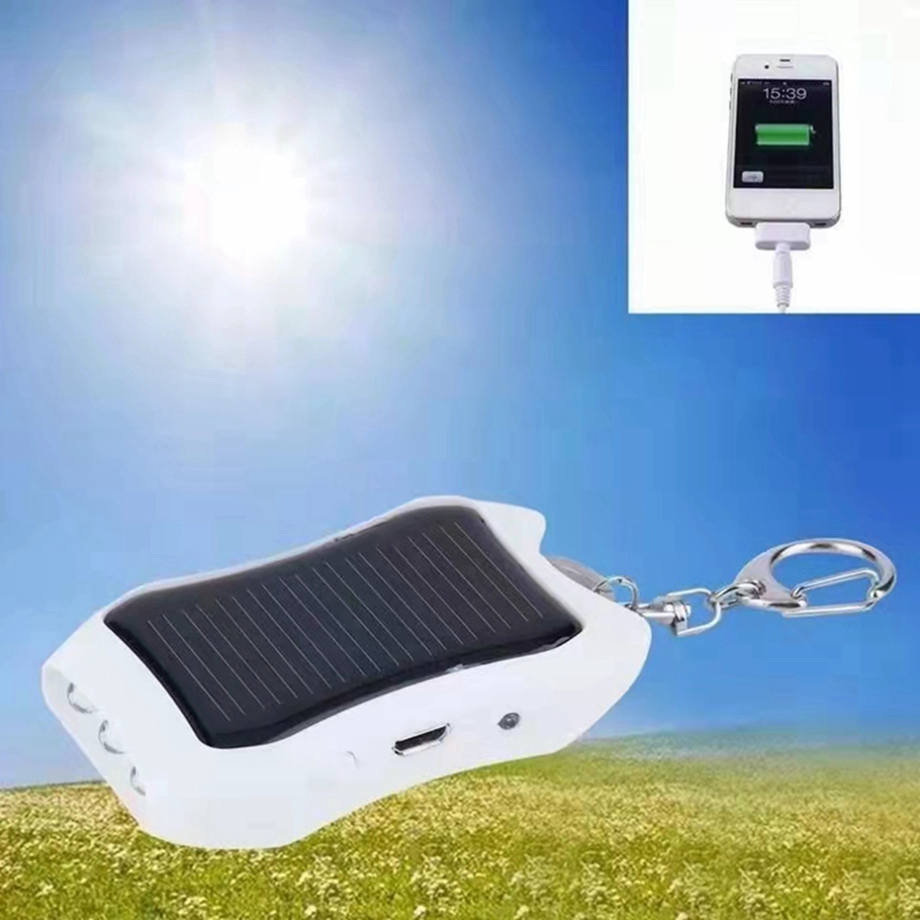 1200 mAh Solar Key Chain Power Bank 9