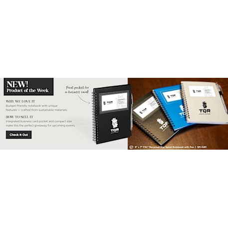 FSC® Recycled 5" x 7" Star Spiral Notebook with Pe 19