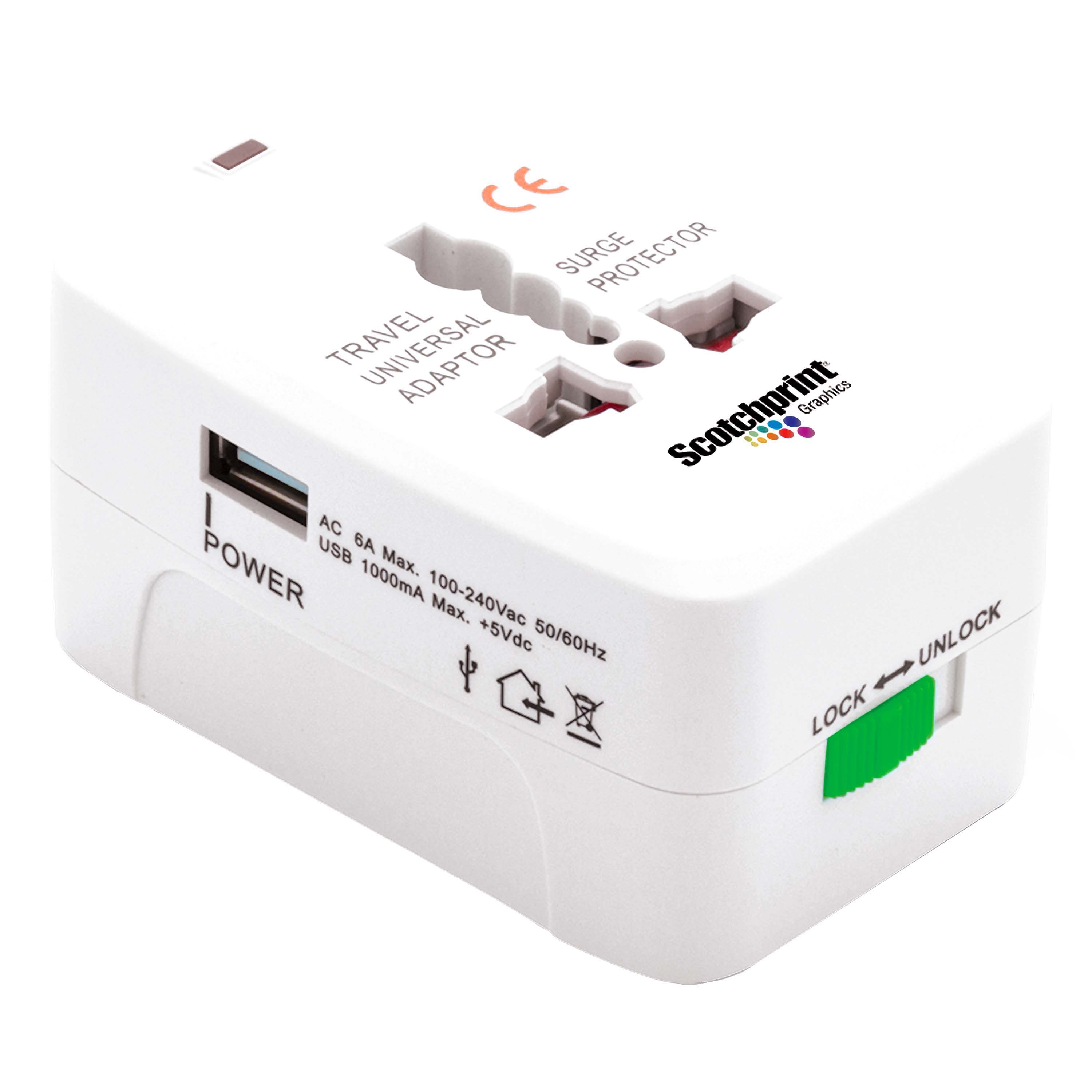 Universal Travel Adapter w/USB Port 2