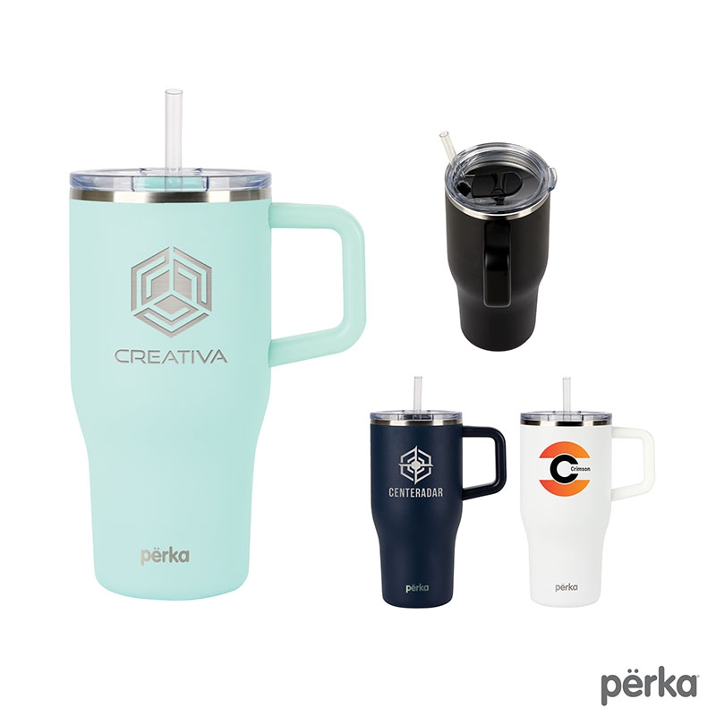 Perka® Myrton 20 oz. Double Wall, Recycled Stainless Steel Travel Mug