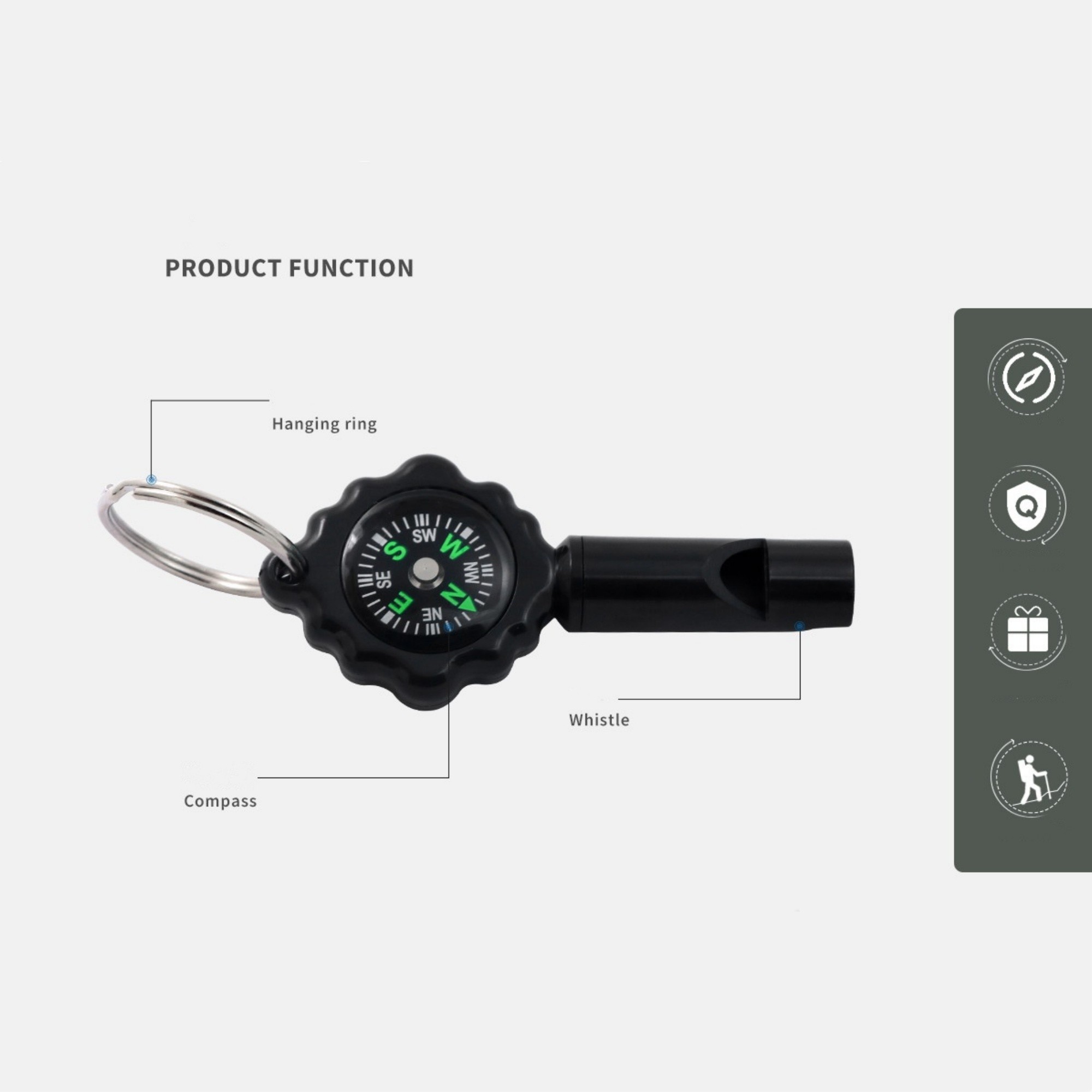 2 In 1 Survival Emergency Whistle Compass 1