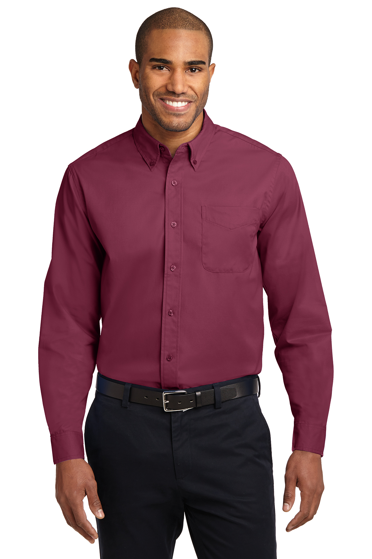 Men's Long Sleeve Oxford Button-Down Easy Care Shirts 19