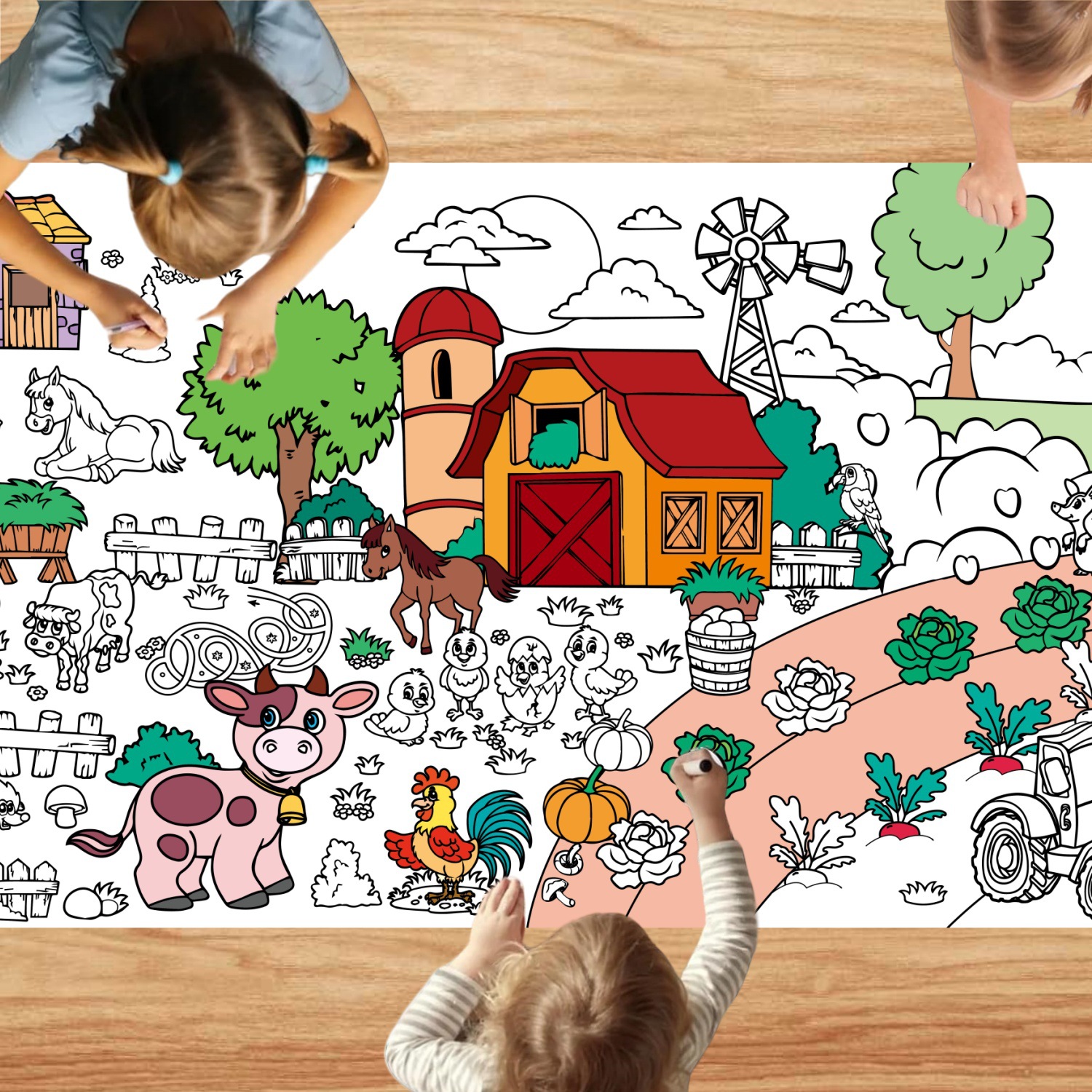 Custom Coloring Poster/Tablecloth-Christmas Crafts for Kids 13