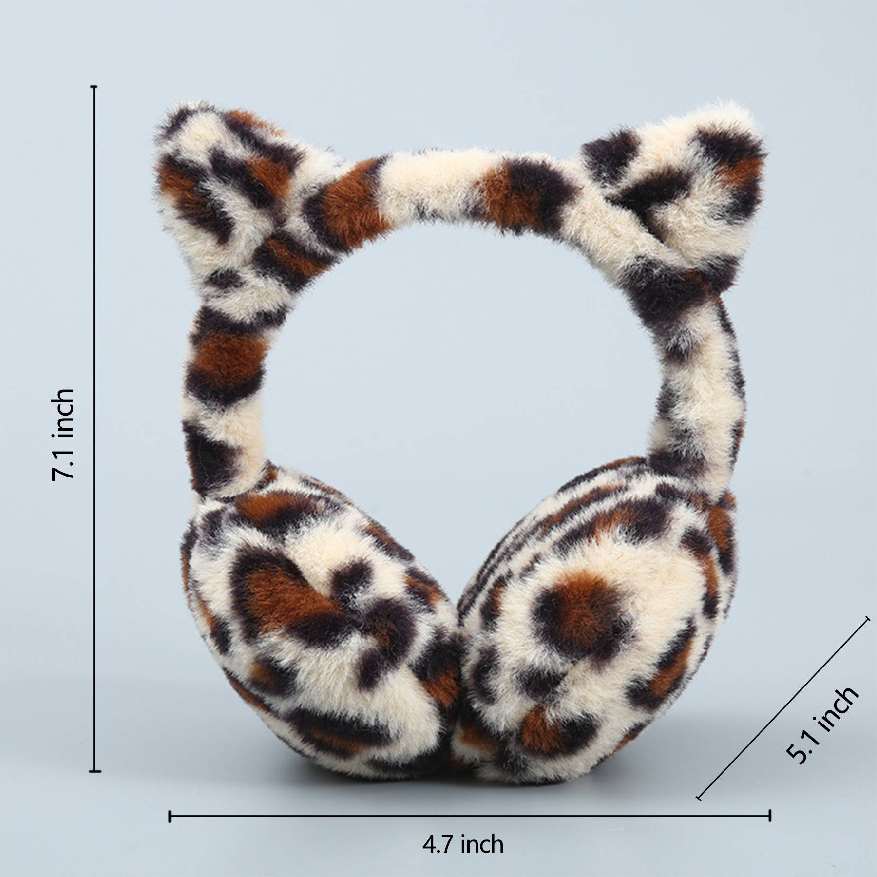 Winter Ear Warmer Cat Leopard Print Earmuff 1