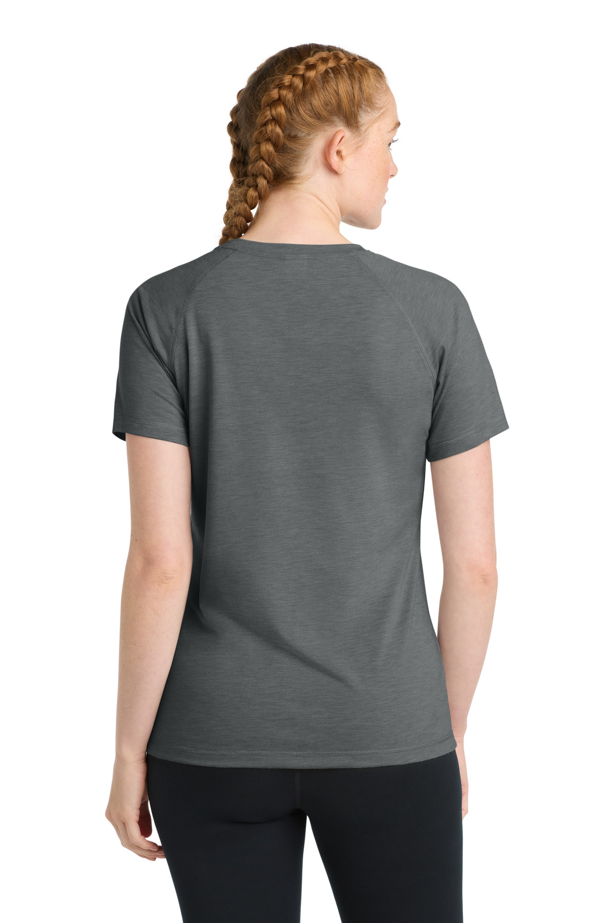 Sport-Tek Women's PosiCharge Tri-Blend Wicking Scoop Neck Raglan Tee. LST400 105